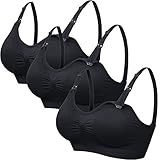 BAOMOSI レディース マタニティ 授乳用ブラ シームレス プッシュアップ ワイヤレス下着 US サイズ: Small カラー: ブラック