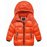 LJYH キッズの羽毛ジャケット冬ショートコート帽子のダウンジャケット7色の男の子と女の子コート　オレンジ　100cm