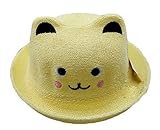 アウトドアスポーツ 日焼け防止 ＵＶカット 韓国 人気 通気 麻製 春夏 日よけ帽・礼帽・キャップ・可愛いハット、赤ちゃん＆子供用、淡黄色