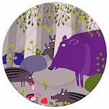 Foret AL922E Small Plate with Wild Boar Motif by Foret