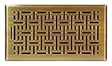 Accord Ventilation AMFRABB614 Wicker Design Floor Register, Antique Brass, 6" x 14", Gold [並行輸入品]