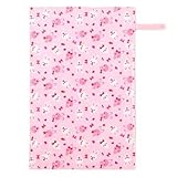 赤ちゃんにやさしい安心おむつ替えシート（日本製）　ハッピーうさちゃん仲良しうさちゃん（スケアー地・水玉ピンク）　B0702500　日本製