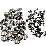 KUKU工房 片面カシメ 100組セット レザークラフト材料 (頭15mm 足10mm, ブラック)