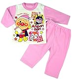 アンパンマン 裏起毛＆フリース 袖切替パジャマ ピンク◇100cm
