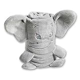 Disney ディズニー Dumbo 男女兼用グレーダンボ3D耳付きふわふわフリースブランケット [並行輸入品]