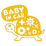 imoninn BABY in car ステッカー　【シンプル版】　No.53　カメさん　（黄色）