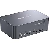 AV Access KVM スイッチ 2 モニター イーサネット付きコンピュータ 2 台、EDID、4K@60Hz/2K@144Hz/1080P@240Hz、KVM ドッキング ステーション、ラップトップ & デスクトップ用デュアル モニター、USB