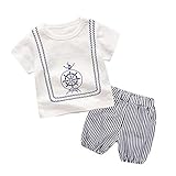 Hzjundasi 新生児 赤ちゃん ベビーボーイズ レジャー コットン Tシャツ + パンツ 2Pcs 幼児 服 スーツ 幼児 衣装