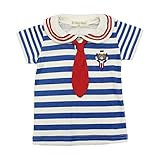 【SiShuNon/シシュノン】マリンボーダーTシャツ ベビー キッズ 男の子 マリン ボーダー ネクタイ 衿 半袖Tシャツ 80 4 ネイビー