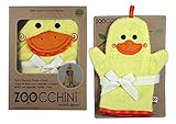 Zoocchini Baby Super Soft Hooded Baby/Infant Puddles the Duck Towel & Bath Mitt by Zoocchini