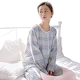 マタニティ　パジャマ　 妊婦服　 授乳口付き　長袖　秋冬　チェック柄　前開き　寝巻き　室内　女性　ポケット付き　肌着ライトブルー　ピンク　ゆったり　95％綿　Ｍ／Ｌ／ＸＬ　柔らかい　ルームウエア