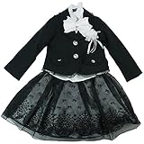 【オールシーズン】 formal wear(フォーマルウエア)女児フォーマル3点スーツ ジャケット&ブラウス&スカート 110cm /ブラック NO.BF-59603
