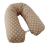抱き枕 ロング授乳クッション 水玉ベージュ 【日本製】