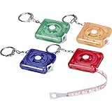 【単品/色指定不可品】カラフルキーメジャー（1m） 【計り はかり 巻尺 計測 計測器 工具 測定 測る 目盛り 文具 はかる 1ｍ 布メジャー キーホルダー 130】