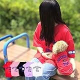 Polaristure 犬 Tシャツ 小型犬 服 犬服 中型犬 犬夏服 ペアルック お揃いコーデ (レッド, ペット用（Sサイズ）)