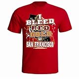 NFL San Francisco 49ers Football " I Bleedレッド&ゴールド – Go San Francisco！」Tシャツ、レッド、XL