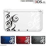new Nintendo 3DS LL 対応 カバー ケース ハード トライバル2 ホワイト ブラック クリア