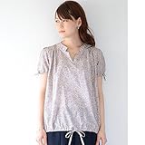 Pearls　コットンローンプリントの 授乳口つき プルオーバーブラウス (flowers E (ブルー系))