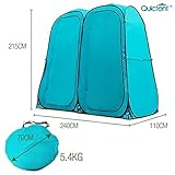 Quictent 2-room Pop Up自動ロッドブラケットシャワーテント/変化/トイレ部屋Shelterアウトドア防水と紫外線対策with Carryバッグ
