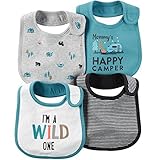 カーターズ Carter's マジックテープタイプ 男の子用ワイルドなHappyキャンパーよだれかけ4枚セット [並行輸入品]