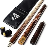 CUESOUL 57"ハンドクラフト3/4 ジョイントスヌーカーキュー+延長キュー+ジョイントプロテクター+レザーバッグ（合皮）