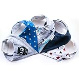 Lovjoy Bandana Baby Bibs - Pack of 5 Boys Designs (Little Star)
