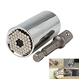 OriGlam 2Pcs プログリップソケットラチェットレンチ、多機能アダプターグリップ、7-19mmパワードリルアダプターで普遍的な車の修理を扱うツールキット