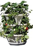 3 Tier Stackable Garden - Indoor / Outdoor Vertical Planter Set - Self Watering Tiers From Top Down 
