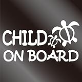 nc-smile ハワイアン CHILD ON BOARD ホヌ ステッカー ホワイト