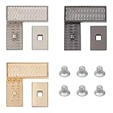 CHGCRAFT 3色セット バッグ用 留め具 差込み錠 合金製 長方形 バッグパーツ 引きカン金具 バックル 接続 金具 手芸用品 シルバー/ブラック/ゴールド