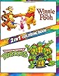 2 in 1 Coloring Book Ninja Turtles and Winnie the Pooh: Best Coloring Book for Children and Adults, Set 2 in 1 Coloring Book, Easy and Exciting Drawings of Your Loved Characters and Cartoons