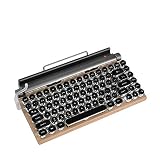 Qingyuguolin キーボード メカニカルキーボード ゲーミングキーボード バックライトキーボード タイプライター風 無線 日常用 Bluetooth 低遅延 丸型キーキャップのキーボード 英語配列 人間工学デザイン 83キー 茶色 ゲーミングとオフィスと家庭用