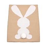 ブランケット　赤ちゃん　出産祝い　ベビー 　柔らかい肌触り　ベビー　ニット　手編み感 size 95cm＊75cm (カーキ)