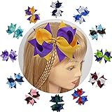 女性の2トーンフラワーヘアクリップ、ユニークなダブルスタックデザイン4インチサイズ