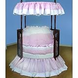 ベビードール寝具リーガルラウンドベビーベッド寝具セット、ピンク