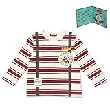 クレードスコープ(キッズ&ベビー)(kladskap) コロボックルコラボフェイクサスペンダーボーダー柄Tシャツ【エンジ/90】