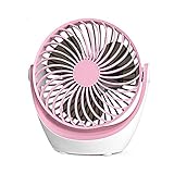 Youjia USB扇風機 USBファン 卓上扇風機 3段階風量切り替え 360度角調節可 3枚羽根 強力 静音 小型 軽量 2WAY給電方式 (ピンク)