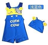ルル屋大人気 可愛い 赤ちゃん 服 子供 服 水着 帽子付き 2点セット 水着 男の子 ベビー キッズ 水着 キッズ (2T：適用身長：70-80cm　 , 青い)