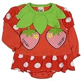 【FRUITS FARM】 いちご畑シリーズ☆イチゴポケットフリル付き へた風襟付き ロンパース