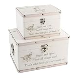 Set of 2 little girls 'luggage' keepsake gift box (Pink) by Miss Bo Peep