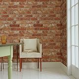 はがせるDIY壁紙シール + ハリーステッカー リフォームシール 粘着付き壁紙 テラコッタレンガ 煉瓦柄 約50cm巾×15m巻