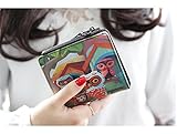 漫画の写真の女性の短い財布を描いた (緑)