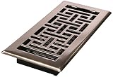 AJH412-NKL 4-Inch by 12-Inch Oriental Floor Register, Brushed Nickel