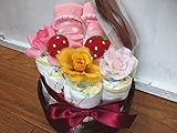 *出産祝いセット♪女の子用おむつケーキ『Petit』*苺＆カトラリー*赤ちゃんギフト*オムツケーキ・ダイパーケーキ・パンパース・S
