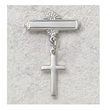 Sterling Silver CROSS BABY PIN great baptism christening gift baby badge baptism keepsake by Keegans