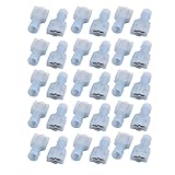 uxcell 絶縁圧着端子　ナイロン製　ライトブルー　16-14AMGワイヤ　 30個入り