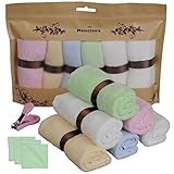 Monclaire 10x10-Inch Organic Reusable Bamboo Baby Towels (Set of 6) with Nail clipper [並行輸入品]