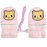 スノーグローブ ミトン 猫 ひも付き ピンク TS(3-4才)
