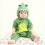 新生児 子供長袖　カバーオール　純綿　男の子＆女の子　可愛いプリント　0～2歳 (80cm, グリン) [並行輸入品]
