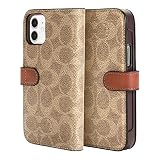 COACH (コーチ) iPhone 12 iphone 12 pro 専用 アイフォン 12 スマートフォンケース スマホケース カーキ 手帳型 Folio Case カードスロット付き [並行輸入品]